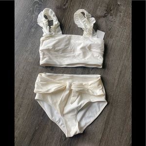 Womens H&M White Bikini Set size 6